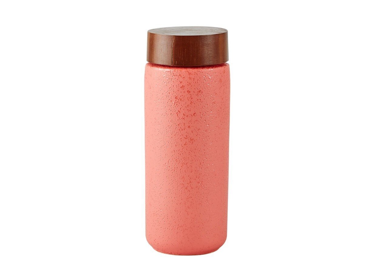 Termo pudele ar bambusa korķi Pink 0.35L цена и информация | Ūdens pudeles | 220.lv