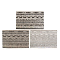 Galda paliktnis DKD Home Decor Individuāls Balts Melns Pelēks Poliesters Lins (3 pcs) (45 x 30 x 0.5 cm) cena un informācija | Galdauti, salvetes | 220.lv