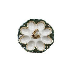 Queens Crown porcelāna olu servēšanas paplāte ar rokturi "Medības" (stirna) zaļā krāsā Diametrs 20 cm. cena un informācija | Trauki, šķīvji, pusdienu servīzes | 220.lv
