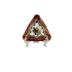 Queens Crown porcelāna trīsstūrveida servēšanas bļoda, "Medības" (teteris) sarkanā krāsā Izmērs 16,5 cm. cena un informācija | Trauki, šķīvji, pusdienu servīzes | 220.lv