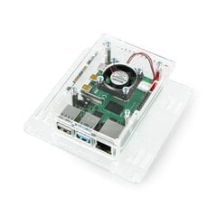 Korpuss Raspberry Pi 4B - akrila Vesa V2 + ventilators - caurspīdīgs цена и информация | Электроника с открытым кодом | 220.lv