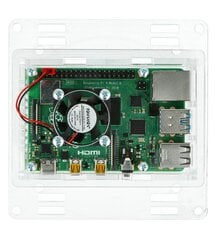 Korpuss Raspberry Pi 4B - akrila Vesa V2 + ventilators - caurspīdīgs цена и информация | Электроника с открытым кодом | 220.lv