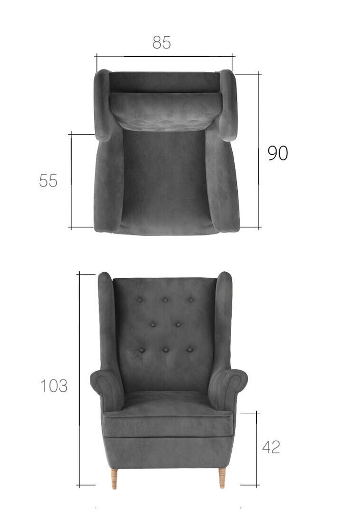 Krēsls Aros-MatVelvet 68 cena un informācija | Atpūtas krēsli | 220.lv