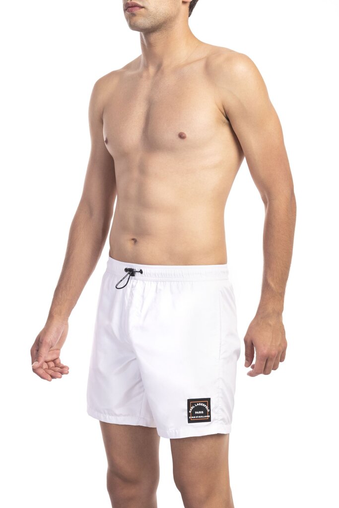 KARL LAGERFELD Pludmales šorti MEDIUM BOARDSHORT WHITE XXL цена и информация | Peldšorti, peldbikses | 220.lv