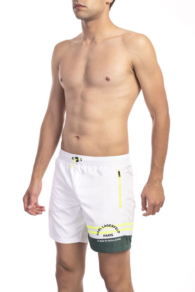 KARL LAGERFELD Pludmales šorti MEDIUM BOARDSHORT WHITE XL cena un informācija | Peldšorti, peldbikses | 220.lv