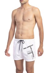 KARL LAGERFELD Pludmales šorti SHORT BOARDSHORT WHITE XXL cena un informācija | Peldšorti, peldbikses | 220.lv