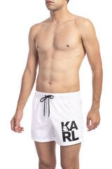 KARL LAGERFELD Pludmales šorti SHORT BOARDSHORT WHITE XL cena un informācija | Peldšorti, peldbikses | 220.lv