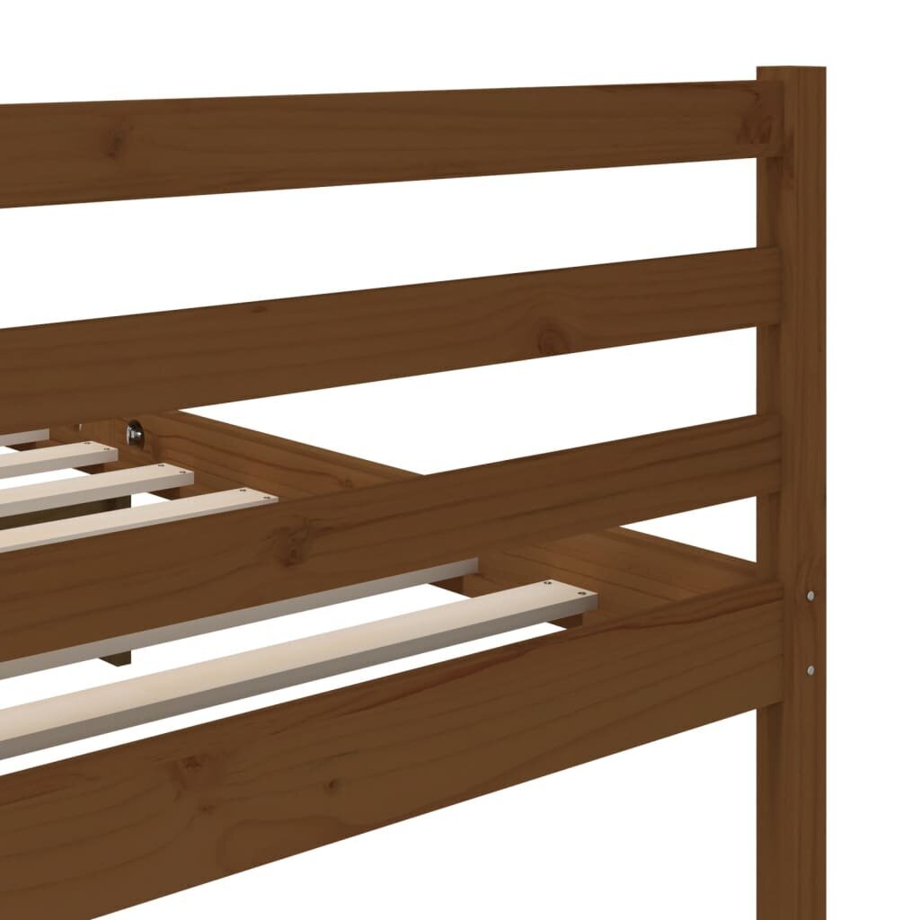 vidaXL gultas rāmis, medus brūns, priedes masīvkoks, 200x200 cm cena un informācija | Gultas | 220.lv
