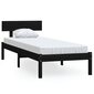 vidaXL gultas rāmis, melns, priedes masīvkoks, 75x190 cm cena un informācija | Gultas | 220.lv