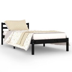 810419 vidaXL Bed Frame Solid Wood Pine 90x200 cm Black цена и информация | Кровати | 220.lv