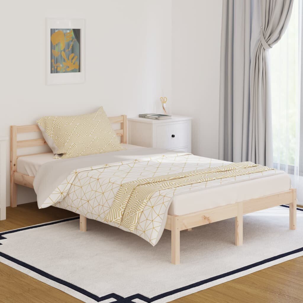810425 vidaXL Bed Frame Solid Wood Pine 120x200 cm cena un informācija | Gultas | 220.lv