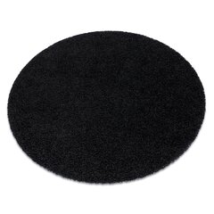 Ковёр круглый Soffi, лохматый, 5 см, чёрный цена и информация | Коврики | 220.lv