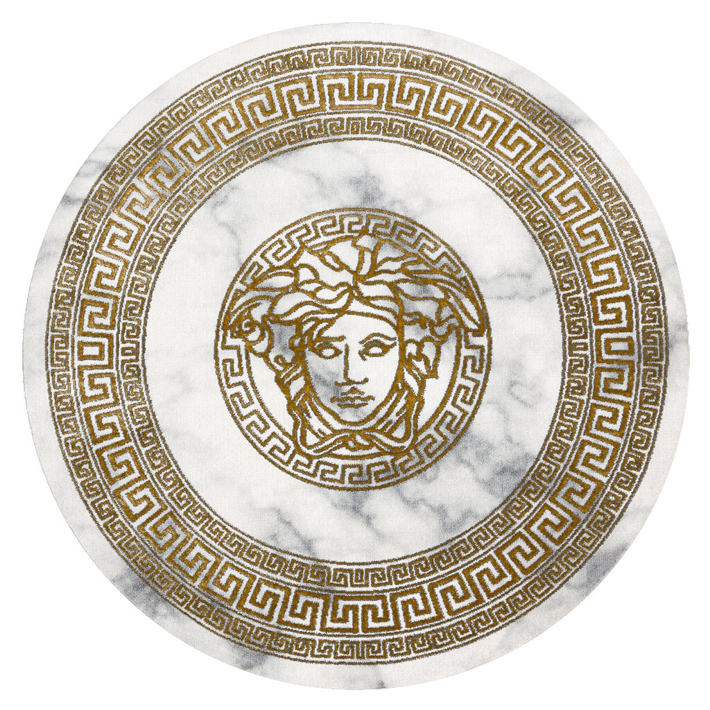 Paklājs EMERALD ekskluzīvs 1011 aplis glamour, medūza grieķu rāmis krēms / zelts cena un informācija | Paklāji | 220.lv