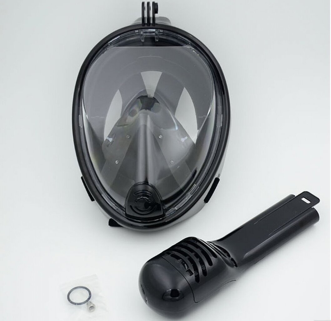 Snorkelēšanas sejas maska (niršanas maska) L/XL melna cena un informācija | Niršanas maskas | 220.lv