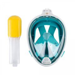 Snorkelēšanas sejas maska (niršanas maska) L/XL zaļa/tirkīza cena un informācija | Niršanas maskas | 220.lv