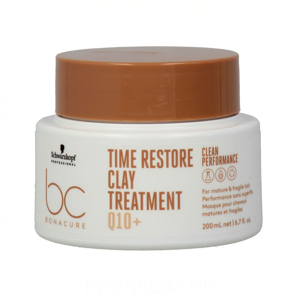 Maska normāliem matiem Schwarzkopf Bonacure Time Restore Clay, 200 ml цена и информация | Matu uzlabošanai | 220.lv