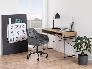 Письменный стол MONIUSA-dąb натуральный / черный металл цена и информация | Компьютерные, письменные столы | 220.lv