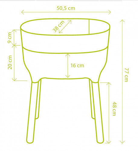 Puķu pods, mājas dārzs 50x38x25 cm, spilgti zaļš cena un informācija | Balkona kastes | 220.lv