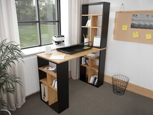 Письменный стол COLETON 2-czarny/dąb wotan цена и информация | Компьютерные, письменные столы | 220.lv