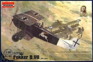 Modelis līmēšanai Roden 421 Fokker D.VII (Albatros built, early) 1/48 cena un informācija | Līmējamie modeļi | 220.lv