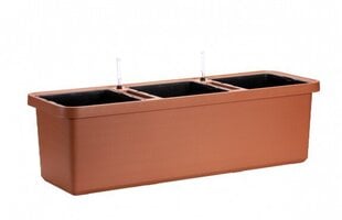 Тройной ящик для растений 54 л, автополив 117 см, терракотовый Berberis Trio цена и информация | Ящики для балкона | 220.lv