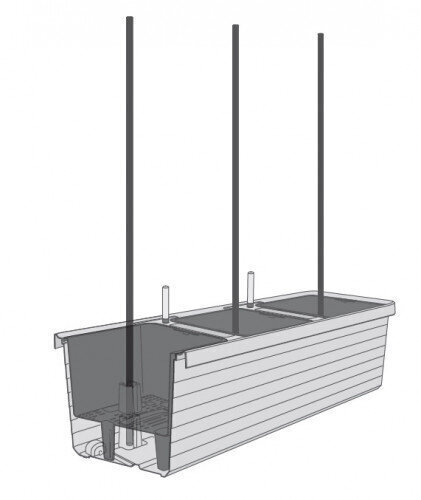 Trīskāršā kaste augiem 54 l, automātiskā laistīšana, 117 cm, terakota BERBERIS TRIO цена и информация | Balkona kastes | 220.lv