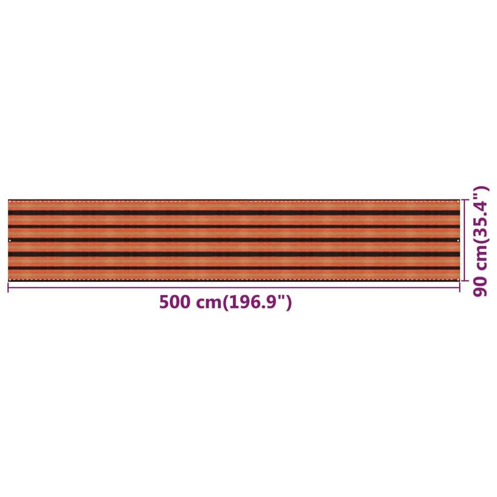 VidaXL balkona aizslietnis, 90x500 cm, daudzkrāsains HDPE cena un informācija | Saulessargi, markīzes un statīvi | 220.lv