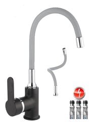 Kран кухонный 3-ходовой низкого давления для водонагревателя, FLAMINGO серый цена и информация | Кухонные смесители | 220.lv