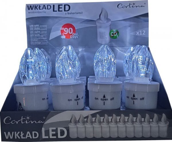 LED sveces kapiem, baltas, 12 gab. цена и информация | Kapu sveces | 220.lv