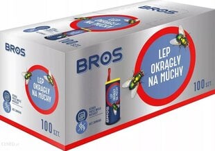 Клейкая лента BROS - мухоловка, 100 шт. цена и информация | Для борьбы с насекомыми | 220.lv