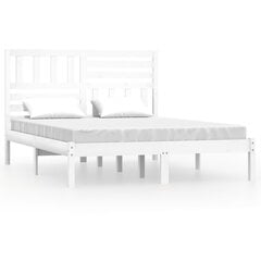 vidaXL gultas rāmis, balts, priedes masīvkoks, 120x200 cm цена и информация | Кровати | 220.lv