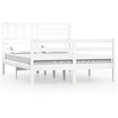 vidaXL gultas rāmis, balts, masīvkoks, 120x200 cm цена и информация | Кровати | 220.lv