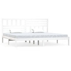 vidaXL gultas rāmis, balts, priedes masīvkoks, 180x200 cm, 6FT цена и информация | Кровати | 220.lv