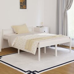 vidaXL gultas rāmis, balts, priedes masīvkoks, 135x190 cm, 4FT6 цена и информация | Кровати | 220.lv