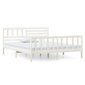 vidaXL gultas rāmis, balts, masīvkoks, 135x190 cm, 4FT6, divvietīgs цена и информация | Gultas | 220.lv