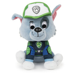 Paw Patrol mīkstā rotaļlieta Rocky, 15 cm cena un informācija | Mīkstās (plīša) rotaļlietas | 220.lv