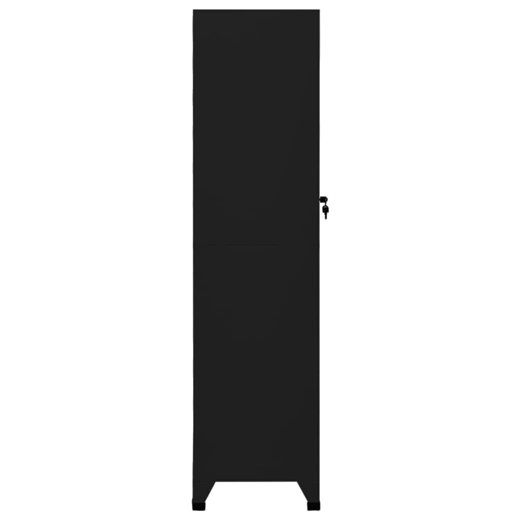vidaXL ģērbtuves skapis, melns, 38x45x180 cm, tērauds цена и информация | Skapīši viesistabai | 220.lv