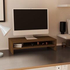 vidaXL monitora paliktnis, medus brūns, 50x24x13 cm, priedes masīvkoks cena un informācija | TV galdiņi | 220.lv