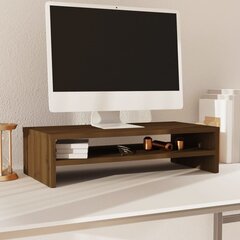 vidaXL monitora paliktnis, medus brūns, 50x24x13 cm, priedes masīvkoks цена и информация | Тумбы под телевизор | 220.lv