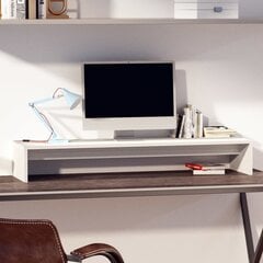 vidaXL monitora paliktnis, balts, 100x27x15 cm, priedes masīvkoks cena un informācija | TV galdiņi | 220.lv