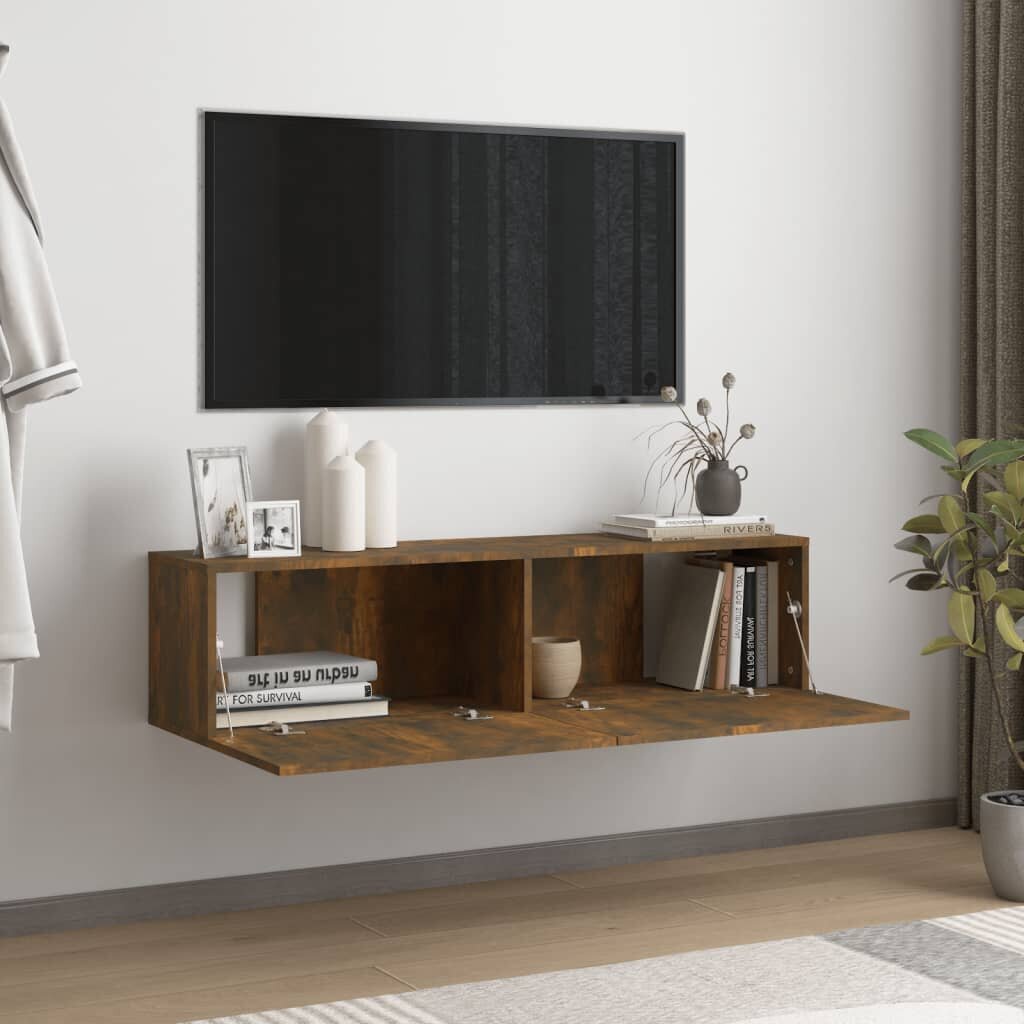 vidaXL TV sienas skapītis, ozolkoka, 120x30x30 cm, inženierijas koks цена и информация | TV galdiņi | 220.lv