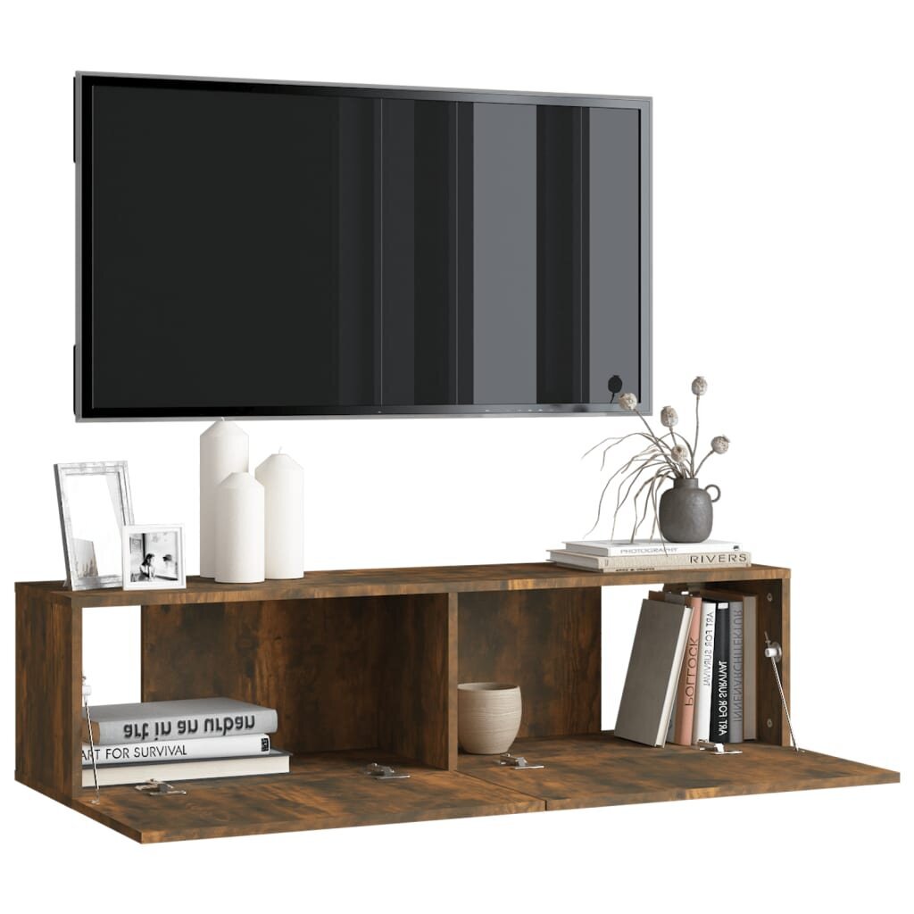 vidaXL TV sienas skapītis, ozolkoka, 120x30x30 cm, inženierijas koks цена и информация | TV galdiņi | 220.lv