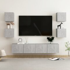 vidaXL 6-daļīgs TV skapīšu komplekts, betona pelēks, skaidu plāksne цена и информация | Тумбы под телевизор | 220.lv