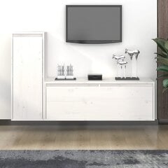 vidaXL TV skapīši, 2 gab., balti, priedes masīvkoks cena un informācija | TV galdiņi | 220.lv