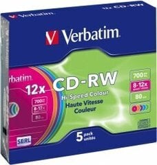 Диски CD-RW Verbatim 43167 цена и информация | Виниловые пластинки, CD, DVD | 220.lv