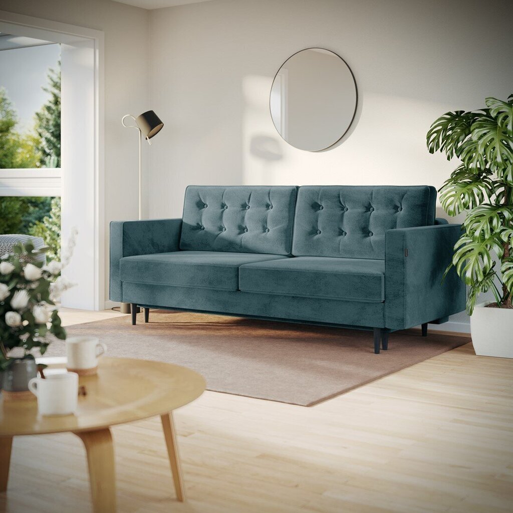 Trīsvietīgs dīvāns Homede Lova, zils cena un informācija | Dīvāni | 220.lv