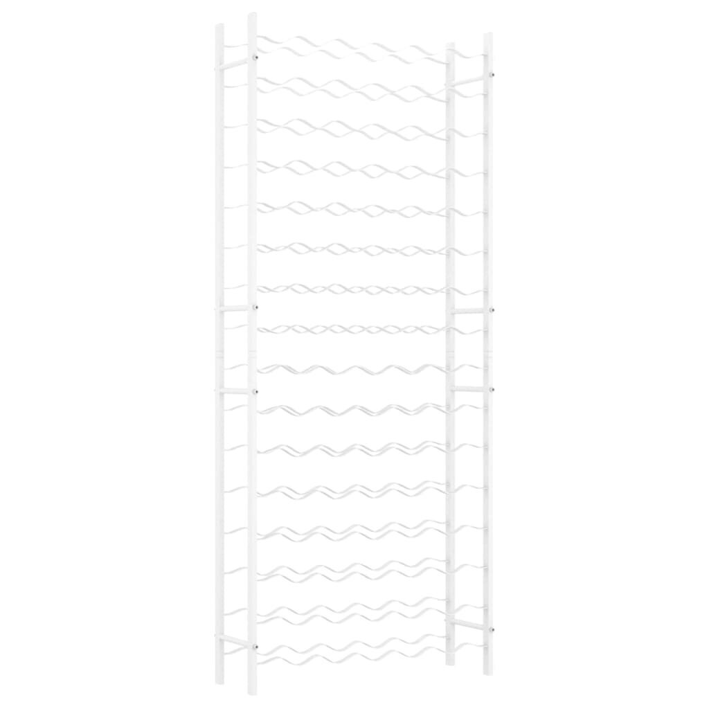 vidaXL vīna pudeļu plaukts, 96 pudelēm, balts metāls cena un informācija | Plaukti | 220.lv