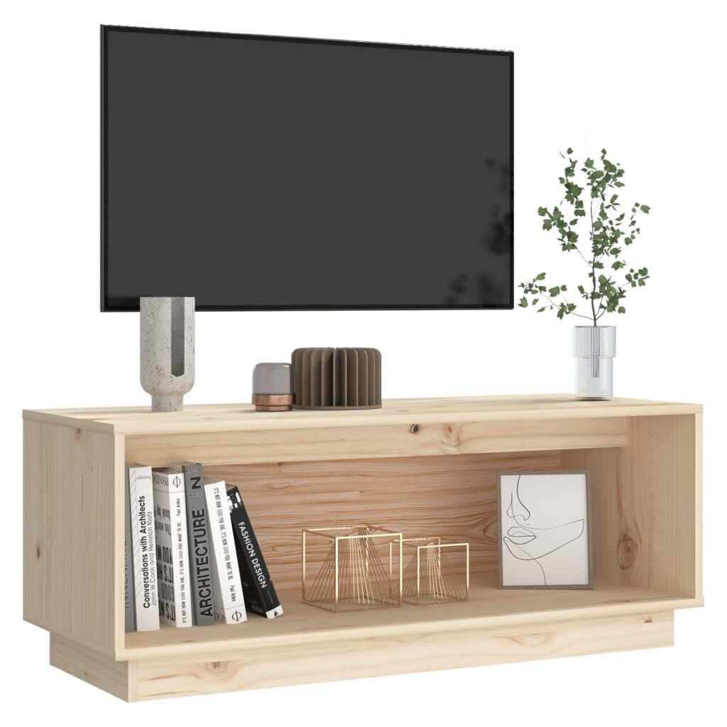 vidaXL TV plaukts, 90x35x35 cm, priedes masīvkoks цена и информация | TV galdiņi | 220.lv