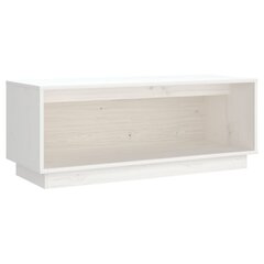 vidaXL TV plaukts, balts, 90x35x35 cm, priedes masīvkoks цена и информация | Тумбы под телевизор | 220.lv