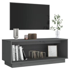 vidaXL TV plaukts, pelēks, 90x35x35 cm, priedes masīvkoks цена и информация | Тумбы под телевизор | 220.lv